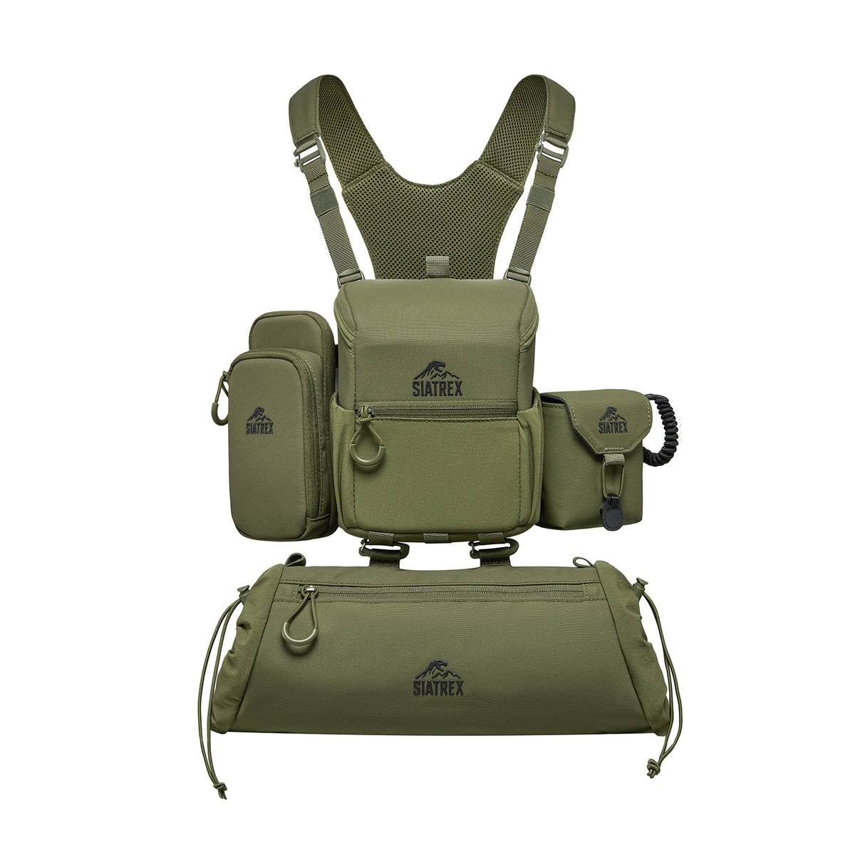 BINO-X 4-in-1 Magnetic Closure Binocular Harness with Hand Muff, Phone & Rangefinder Pouches