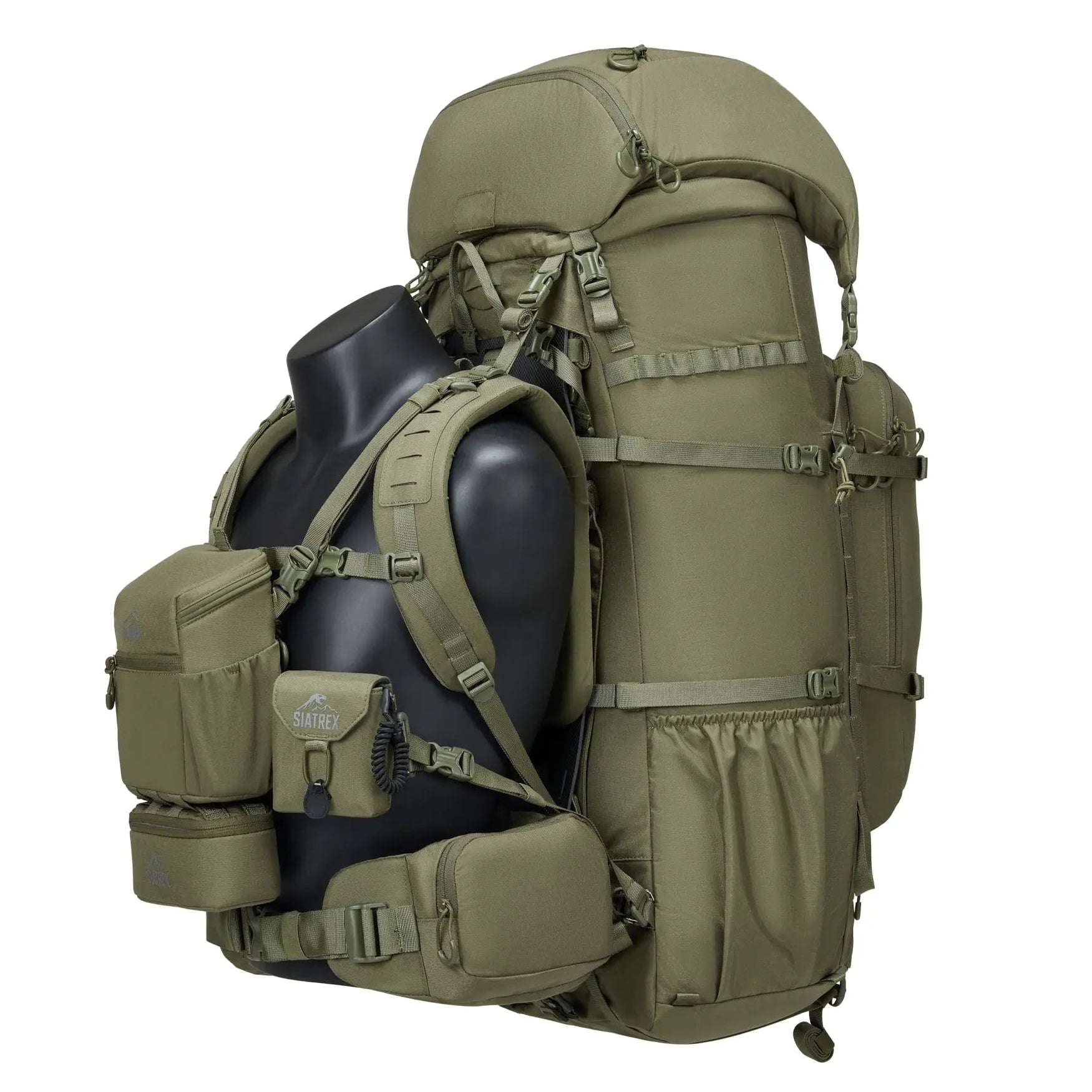 SIATREX APEX 5000 carbon fiber hunting backpack with MOLLE attachments and multiple storage compartments