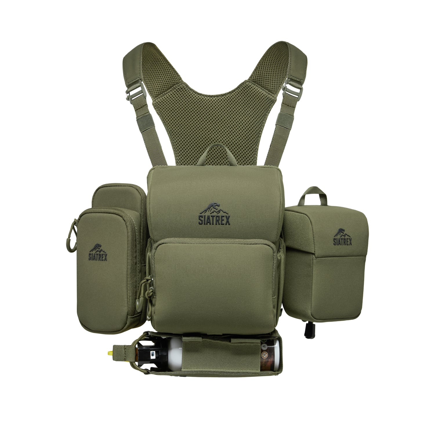 BINO-S 4-in-1 Silent Archery Binocular Harness with Bear Spray, Phone & Rangefinder Pouches