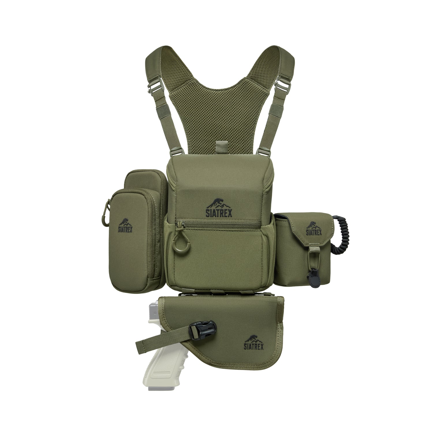 BINO-X 4-in-1 Magnetic Closure Binocular Harness with Concealed Carry, Phone & Rangefinder Pouches