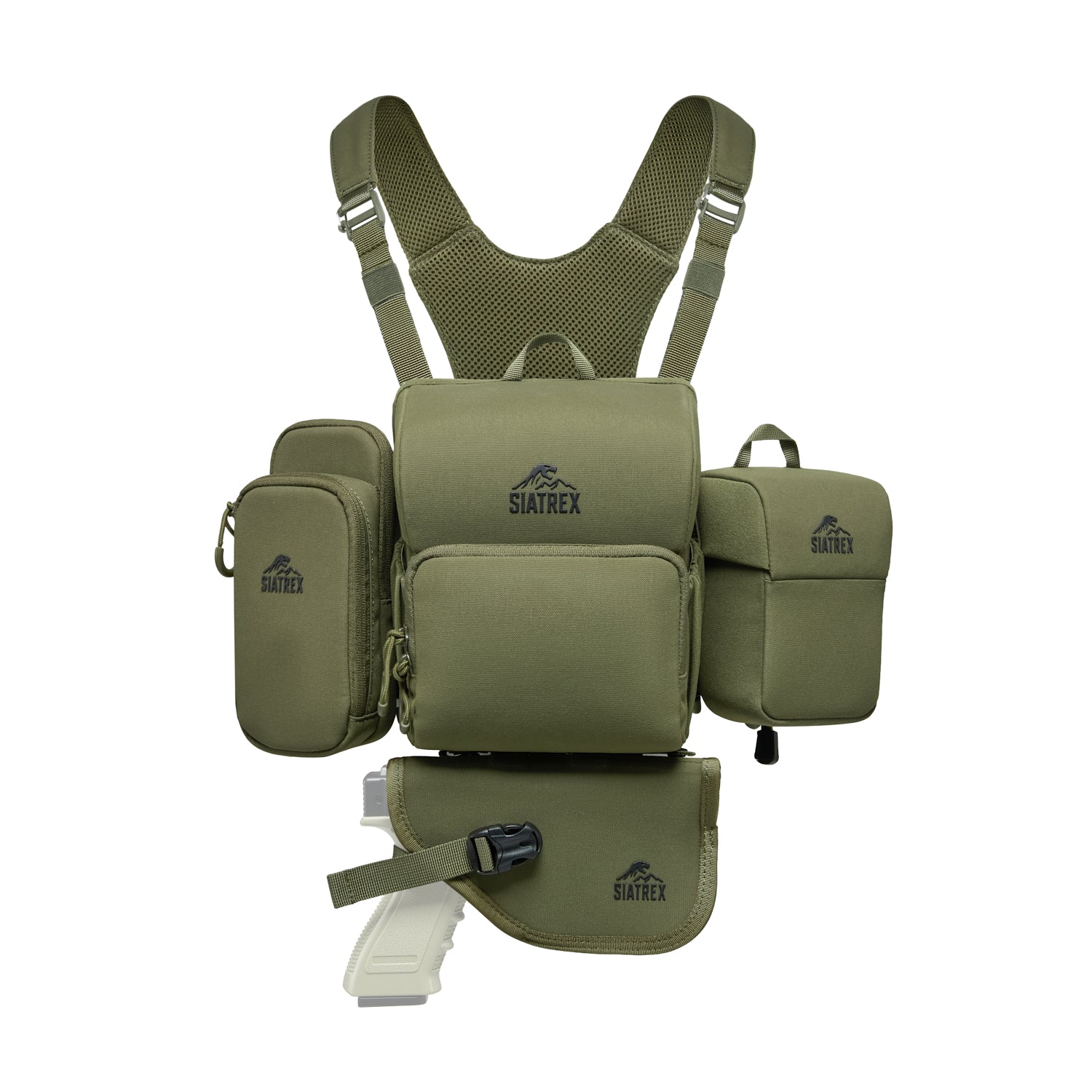 BINO-S 4-in-1 Silent Archery Binocular Harness with Concealed Carry, Phone & Rangefinder Pouches