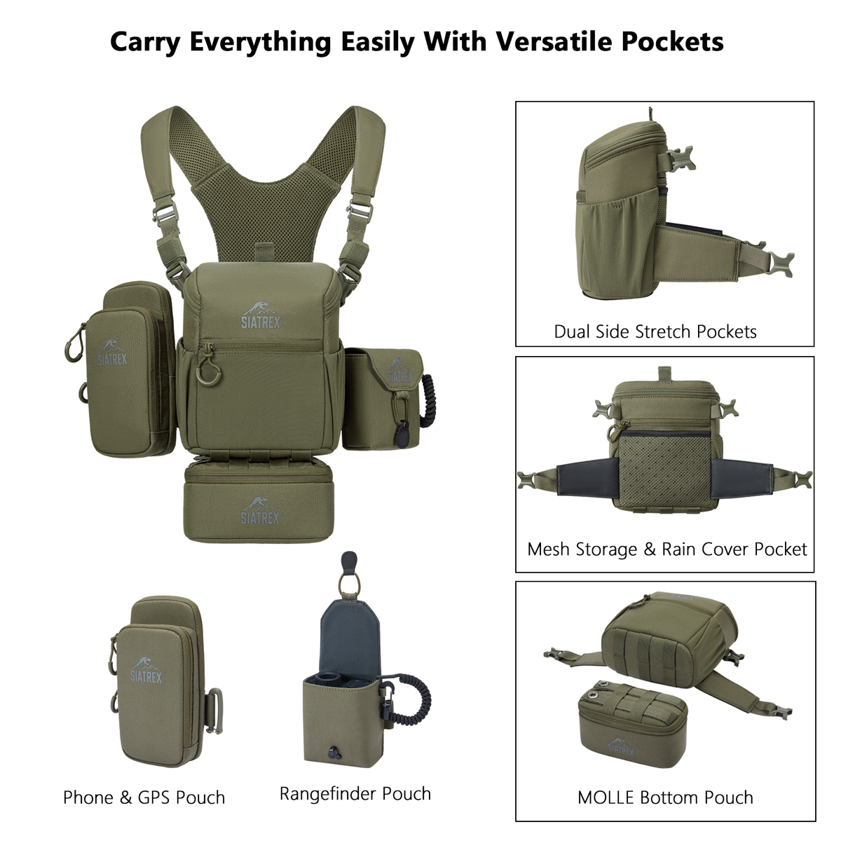 SIATREX BINO‑X – Full Modular Hunting Binocular Harness Pack