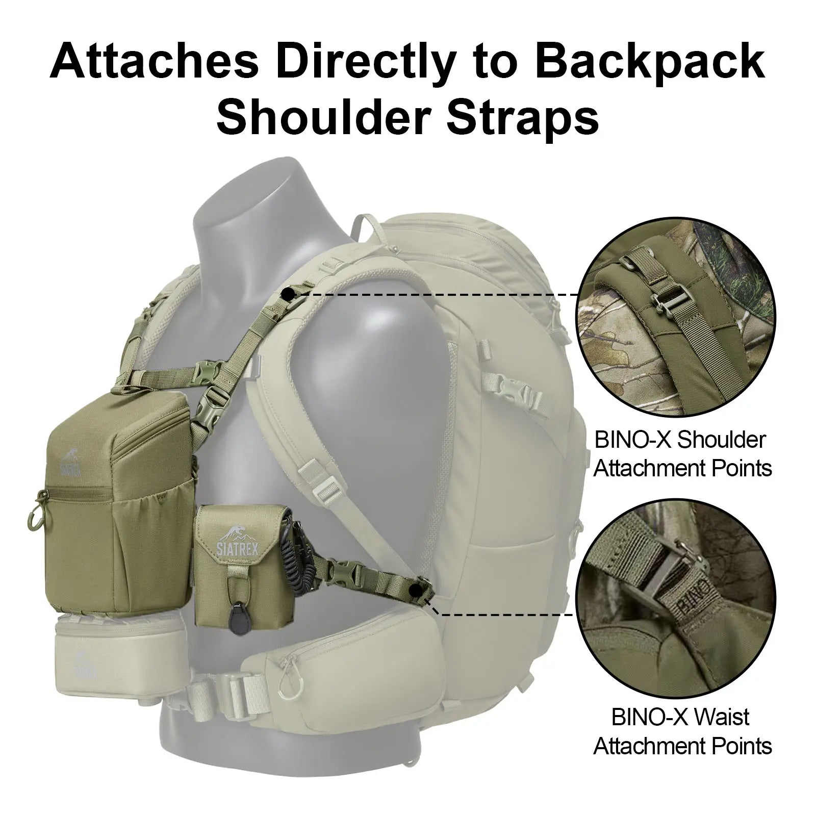 BINO‑X Binocular Harness Pack with Side Pouches