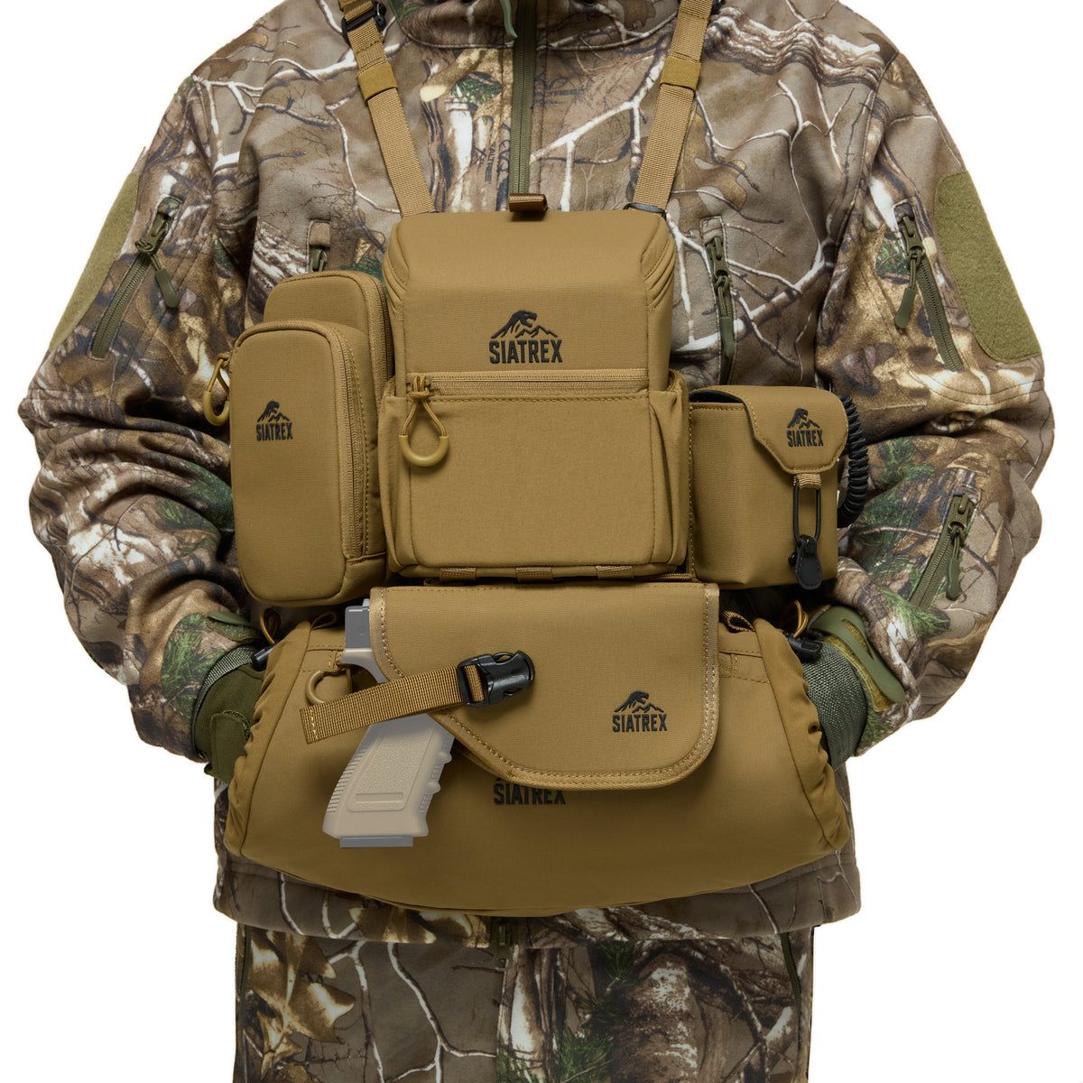 BINO-X Magnetic Closure Binocular Harness - Coyote Brown