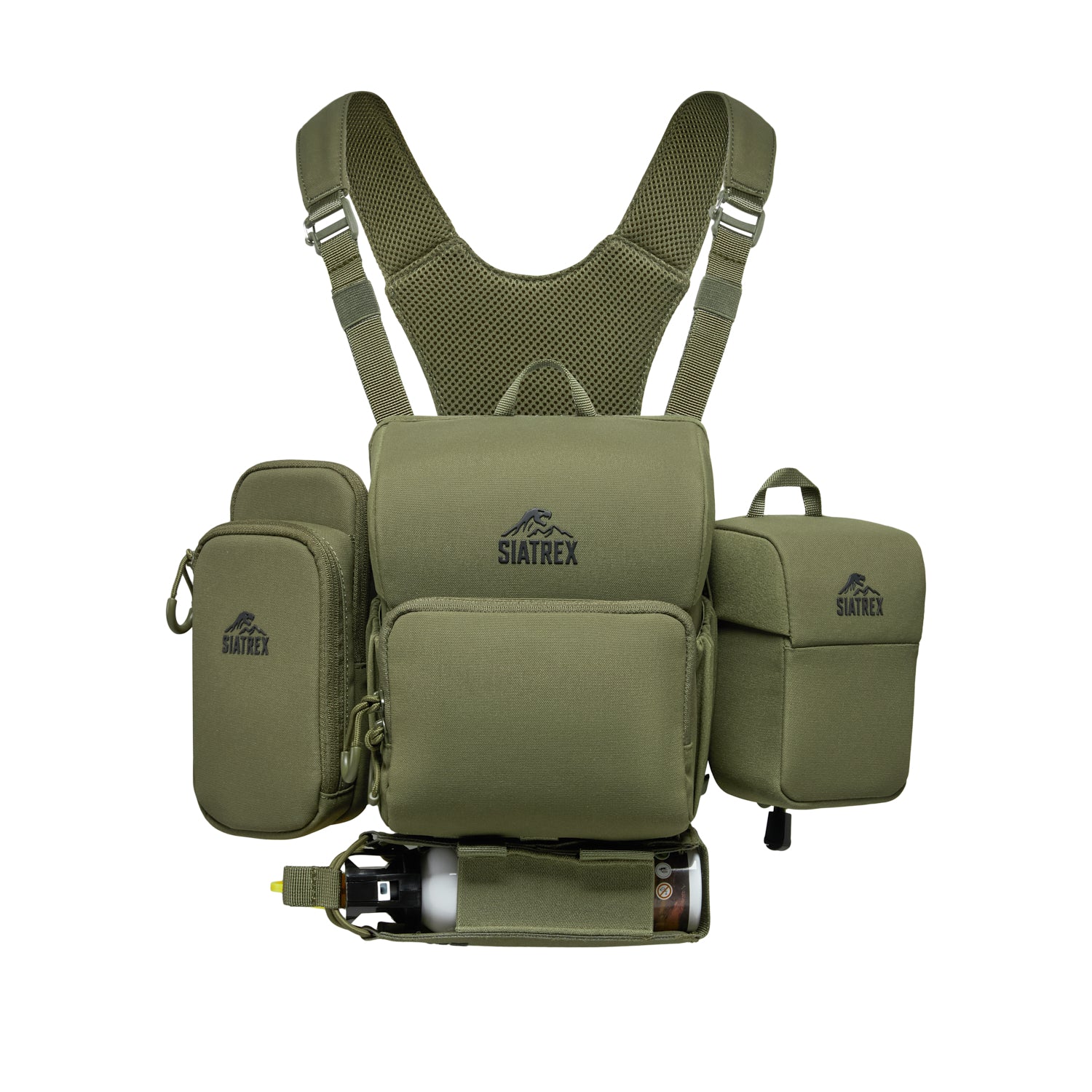 BINO-S 4-in-1 Silent Archery Binocular Harness with Bear Spray, Phone & Rangefinder Pouches