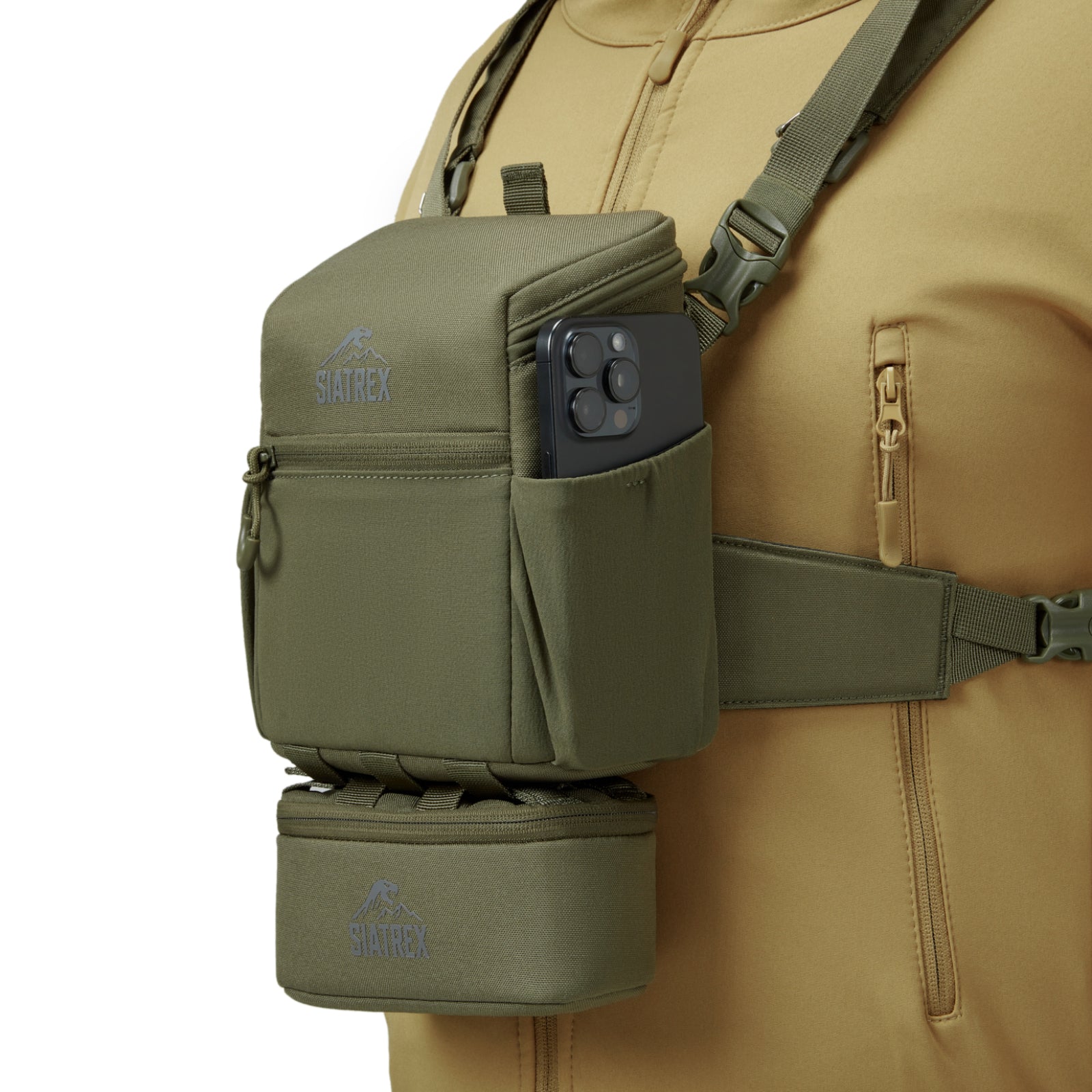 SIATREX BINO-X Binocular Harness with MOLLE Bottom Pouch